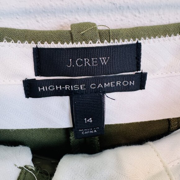 J. Crew High-Rise Cameron Pants 14 Olive Green Business Career Pants - Picture 5 of 6